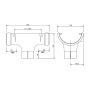FloPlast Half Round Gutter Running Outlet - 112mm White