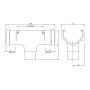 FloPlast Deepflow/ Hi-Cap Gutter Running Outlet - 115mm x 75mm White