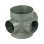 FloPlast Solvent Weld Soil Short Boss Pipe - 110mm Olive Grey