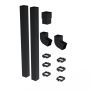 Galeco Square Steel Offset Downpipe Kit Black - 80mm Diameter