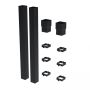 Galeco Square Steel Socket Downpipe Kit Black - 80mm Diameter