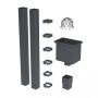 Galeco Square Steel Hopper & Downpipe Kit Grey - 80mm Diameter