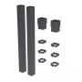 Galeco Square Steel Socket Downpipe Kit Grey - 80mm Diameter