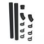 Galeco Steel Round Offset Downpipe Kit Black - 87mm Diameter