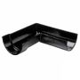 Cast Iron Deep Half Round Gutter Right Hand Angle - 90 Degree x 125mm Black