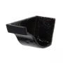 Cast Iron Ogee Gutter Left Hand Internal Stopend - 100mm Black