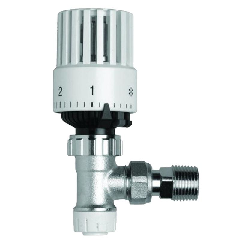 Angled Thermostatic Radiator Valve Chrome 15mm