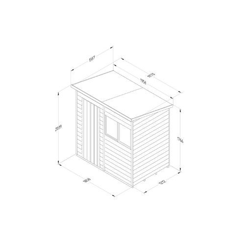Forest Garden Pent Overlap Shed - 6' x 4'