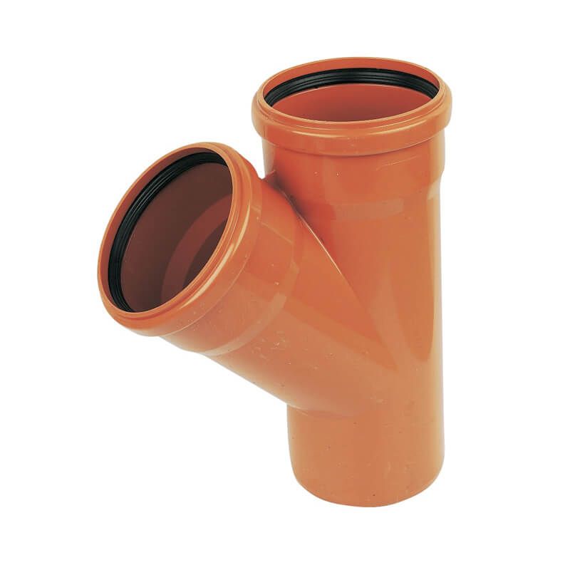 FloPlast Drainage Junction Double Socket - 45 Degree x 110mm