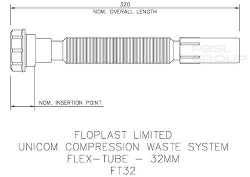 FloPlast Flexible Waste Connector - 32mm White