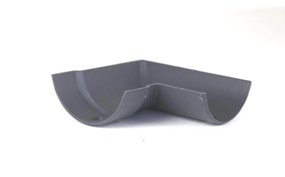 Cast Iron Half Round Gutter Right Hand Angle - 90 Degree x 125mm Primed