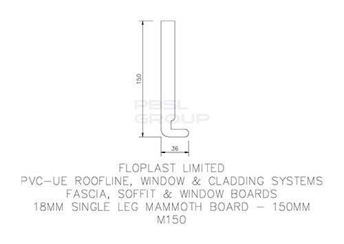 Fascia Board - 150mm x 18mm x 5mtr Anthracite Grey Woodgrain