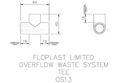 FloPlast Overflow Tee - 21.5mm White