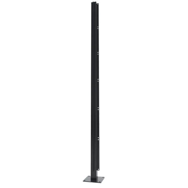 Aluminium Corner Post With Base For Privacy Screen - 300mm x 60mm x 60mm Black