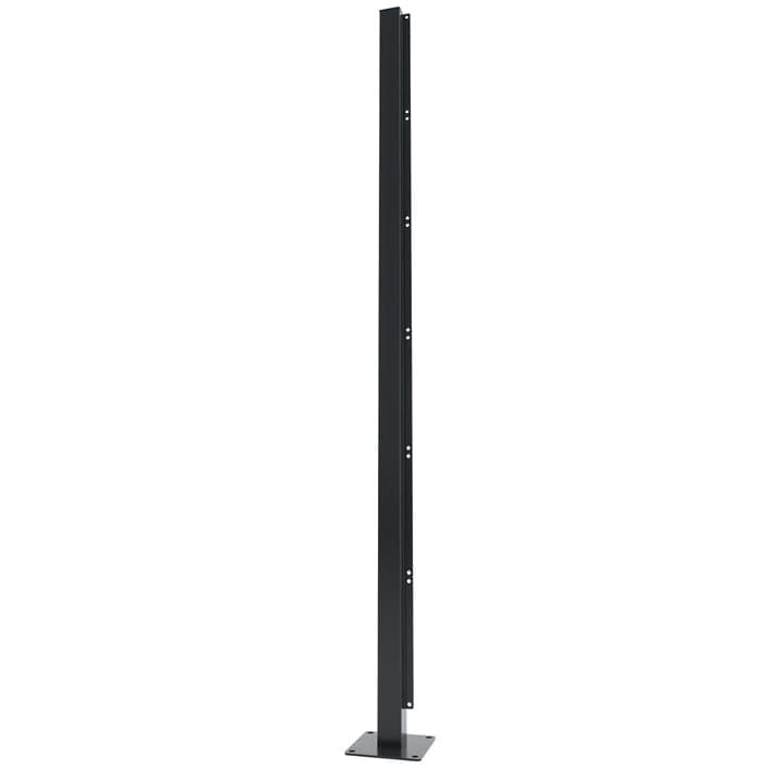 Aluminium Single Post For Casting For Privacy Screen - 300mm x 60mm x 60mm Black