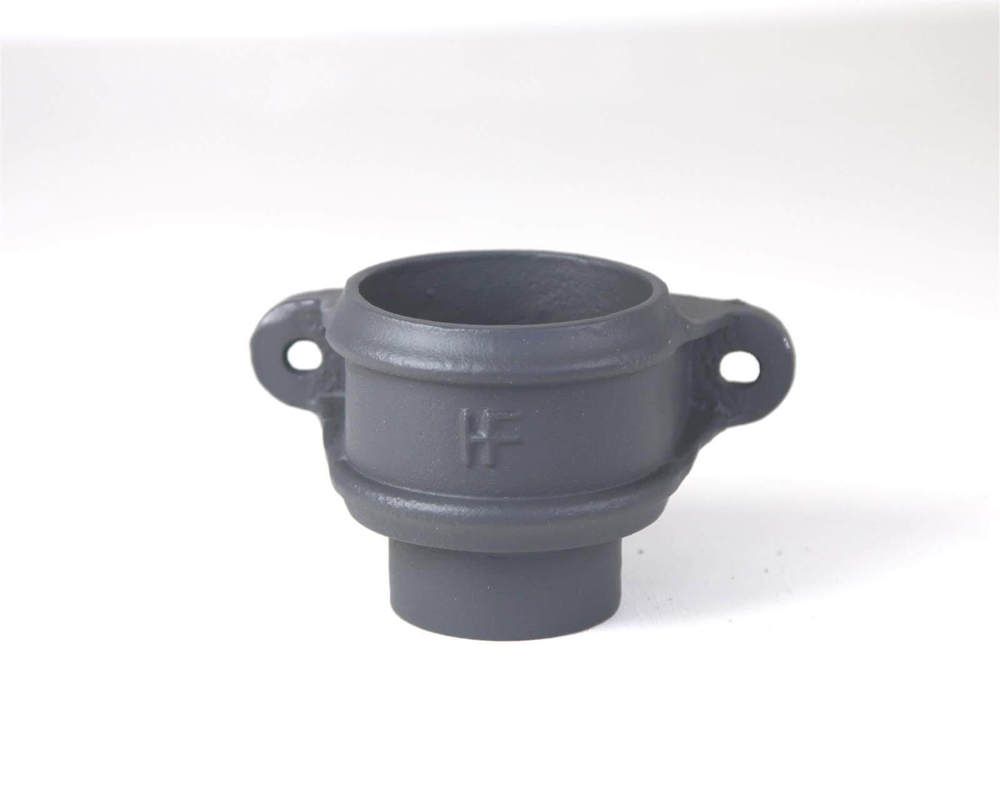 Cast Iron Round Downpipe Eared Loose Socket with Spigot - 100mm Primed