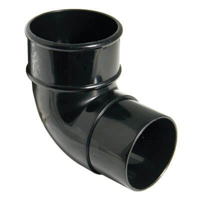 Round Downpipe Bend - 92.5 Degree x 68mm Black