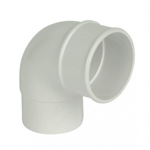 Round Downpipe Bend - 92.5 Degree x 68mm White