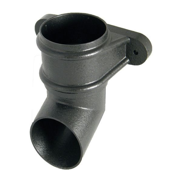 FloPlast Cast Iron Effect Round Downpipe Shoe with Fixing Lugs - 68mm