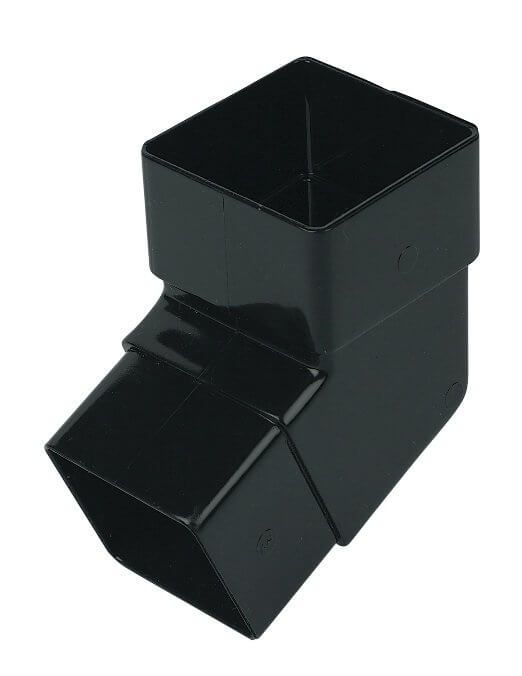 Square Downpipe Offset Bend - 112 Degree Black