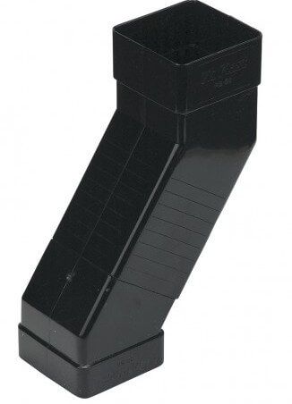 Square Downpipe Adjustable Offset Bend - 65mm Black