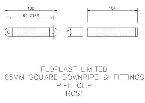FloPlast Square Downpipe Clip - 65mm White