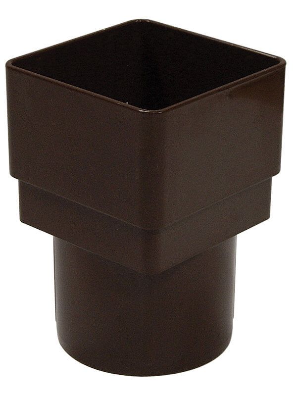 FloPlast PVC Square to PVC Round Downpipe Adaptor - Brown