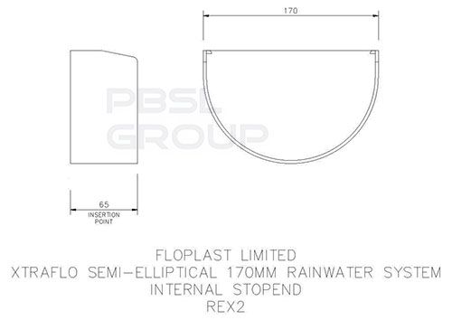 FloPlast Industrial/ Xtraflo Gutter Internal Stopend - 170mm White
