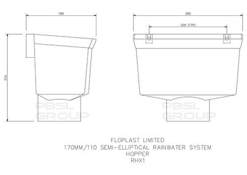 FloPlast Industrial/ Xtraflo Gutter Hopper - 110mm White