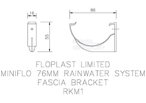 FloPlast Mini Gutter Fascia Bracket - 76mm White