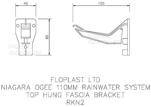Ogee Gutter Top Hung Fascia Bracket - 110mm x 80mm Brown