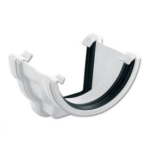 PVC Half Round to PVC Ogee Right Hand Gutter Adaptor - White