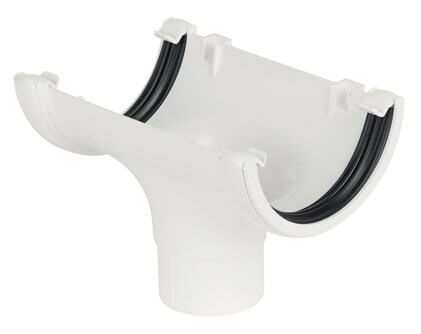 FloPlast Deepflow/ Hi-Cap Gutter Running Outlet - 115mm x 75mm White