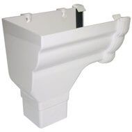 Ogee Gutter Stopend Outlet Left Hand - 110mm x 80mm White