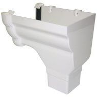 Ogee Gutter Stopend Outlet Right Hand - 110mm x 80mm White