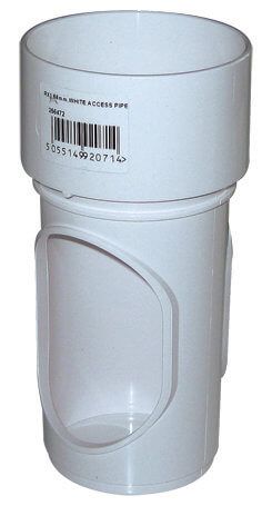 Round Downpipe Access Pipe - 68mm White