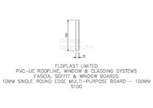 Soffit Board - 100mm x 10mm x 5mtr White