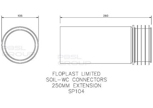 FloPlast Pan Connector Extension -  White