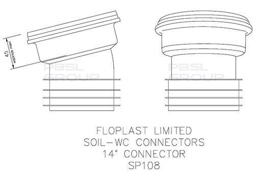 FloPlast Pan Connector - 14 Degree White