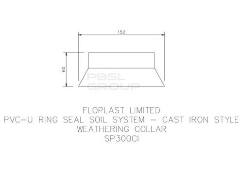 FloPlast Ring Seal Soil Weathering Collar - 110mm Cast Iron Effect