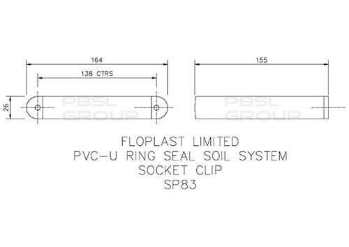 FloPlast Ring Seal Soil Pipe Socket Clip - 110mm Black
