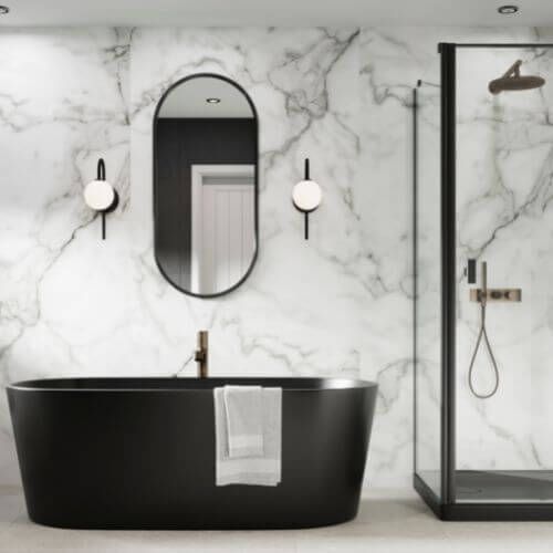 Laminate Shower Wall Panel Square Edge - 900mm x 2440mm x 10.5mm Veneto Marble