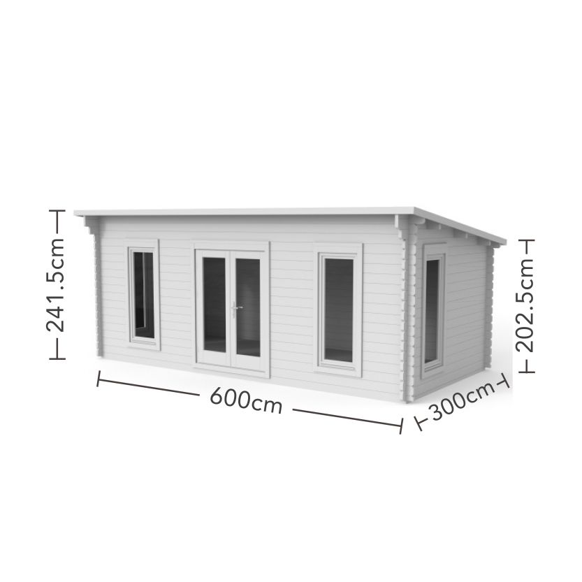 Arley Log Cabin - 24kg Polyester Felt Plus Underlay Double Glazed - 6000mm x 3000mm