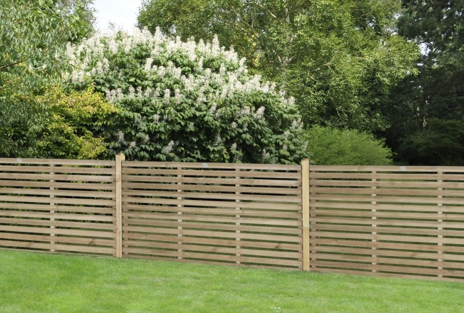Pressure Treated Contemporary Slatted Fence Panel - 1800mm x 1200mm