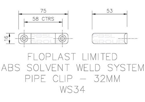 FloPlast Solvent Weld Waste Pipe Clip - 32mm Black