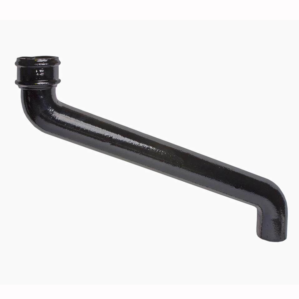 Cast Iron Round Downpipe Offset - 610mm Projection 65mm Black