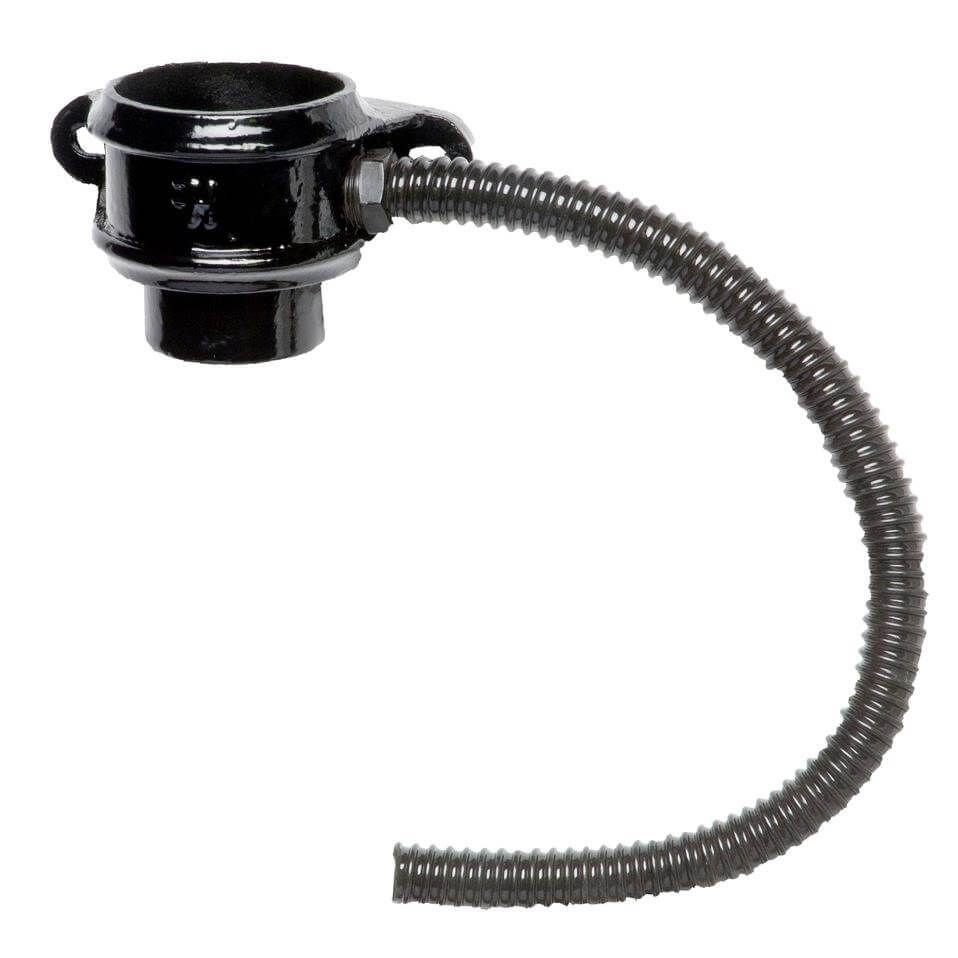 Cast Iron Round Downpipe Diverter Kit Right Hand - 75mm Black