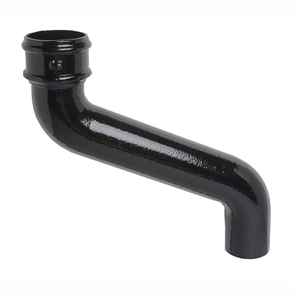Cast Iron Round Downpipe Offset - 305mm Projection 100mm Black