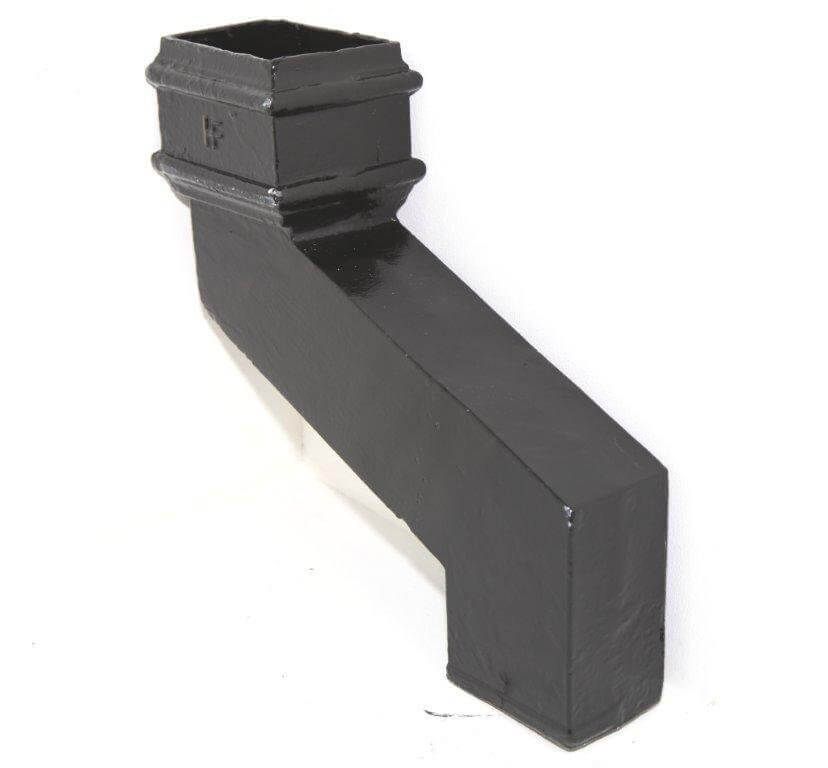 Cast Iron Rectangular Downpipe - 230mm Side Projection 100mm x 75mm Black