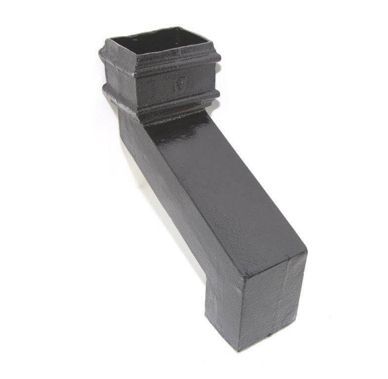 Cast Iron Rectangular Downpipe - 56mm Front Projection 100mm x 75mm Black
